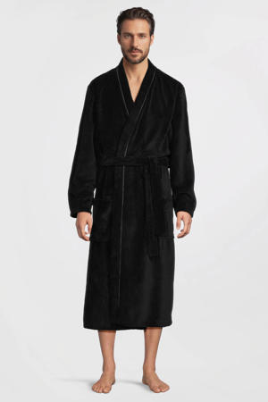 fleece badjas zwart