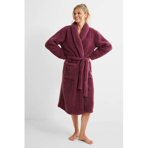 ten Cate fleece badjas donkerroze afbeelding
