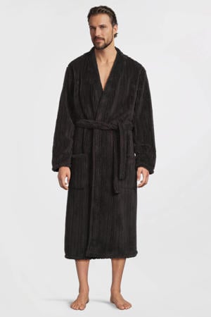 fleece badjas donkergrijs