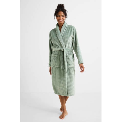 ten Cate fleece badjas lichtgroen afbeelding