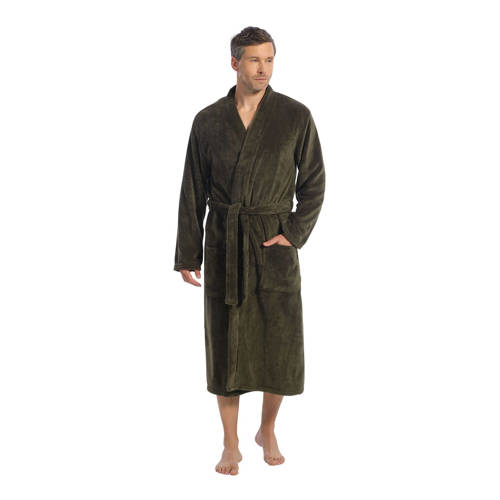 ten Cate fleece badjas donkergroen afbeelding