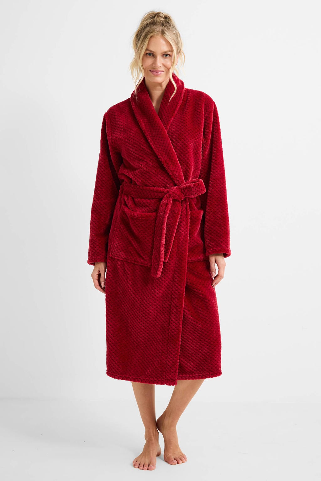 ten Cate fleece badjas rood