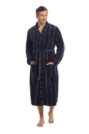 fleece badjas donkerblauw