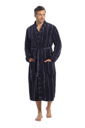 fleece badjas donkerblauw