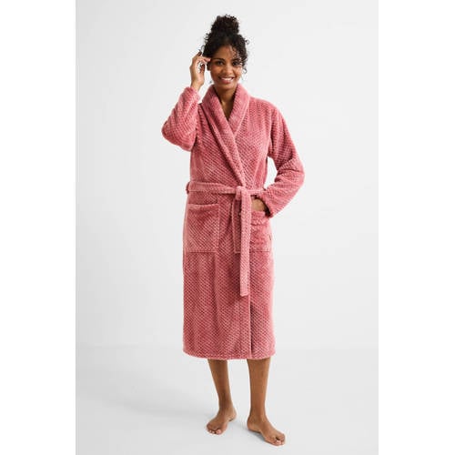 ten Cate fleece badjas oudroze afbeelding