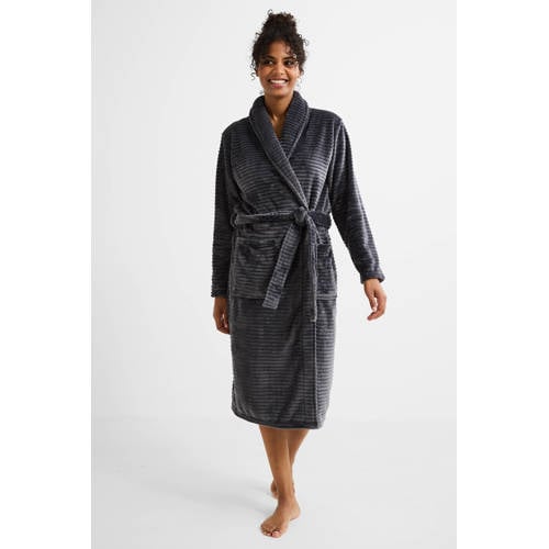 ten Cate fleece badjas donkergrijs afbeelding