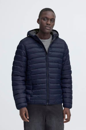 gewatteerde jas donkerblauw