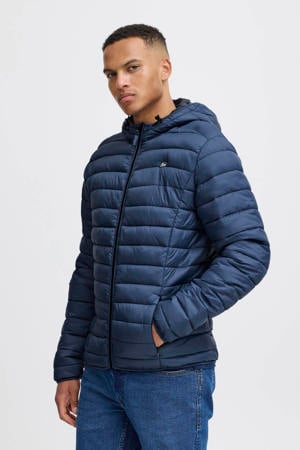 gewatteerde jas blauw