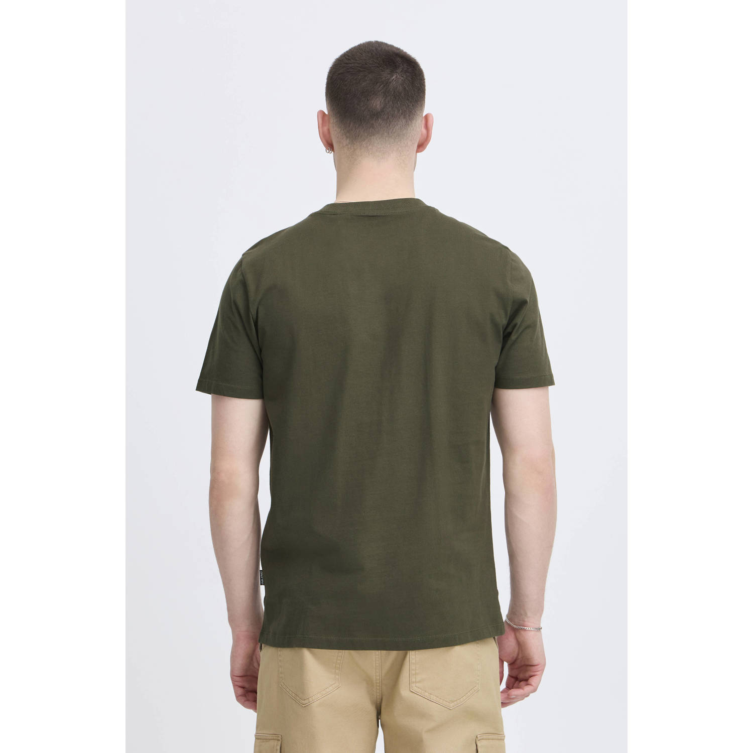 Blend regular T-shirt donkergroen