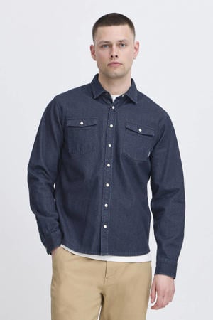 regular casual overhemd donkerblauw
