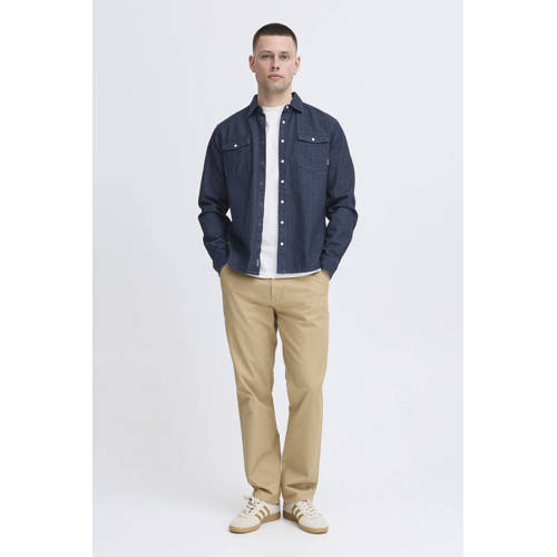 Blend regular casual overhemd donkerblauw afbeelding