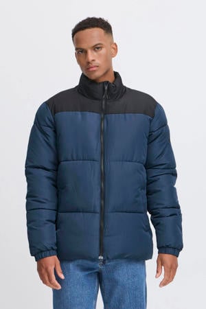 gewatteerde jas donkerblauw