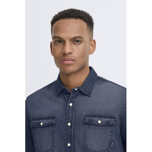 Blend regular casual overhemd blauw afbeelding