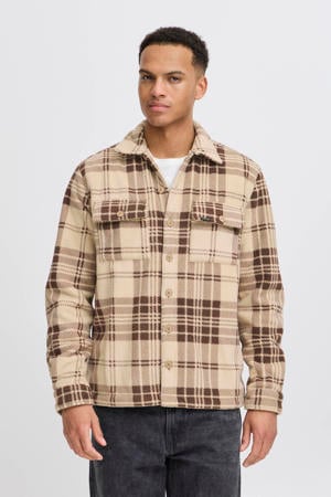 teddy gevoerd overshirt donkerbruin