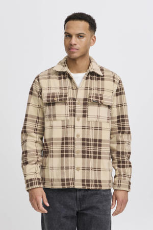 teddy gevoerd overshirt donkerbruin