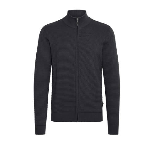 Blend vest met ingebreid patroon zwart afbeelding
