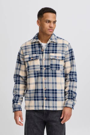 teddy gevoerd overshirt blauw
