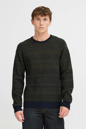 gebreide trui met wol donkerblauw