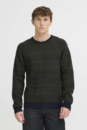 gebreide trui met wol donkerblauw