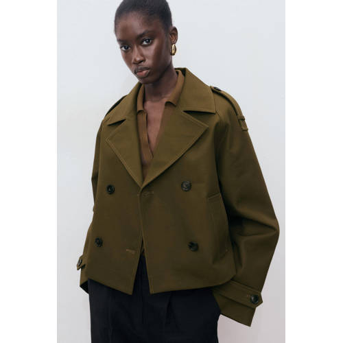 Mango trenchcoat kaki afbeelding