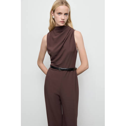 Mango donkerbruin jumpsuit afbeelding