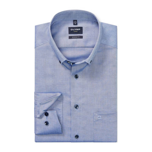 Olymp getailleerd zakelijk overhemd blauw afbeelding