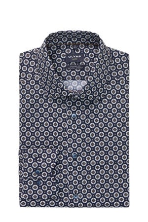 Slim casual overhemd donkerblauw