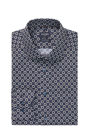 Slim casual overhemd donkerblauw