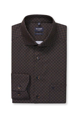 getailleerd casual overhemd bruin