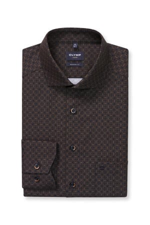 getailleerd casual overhemd bruin