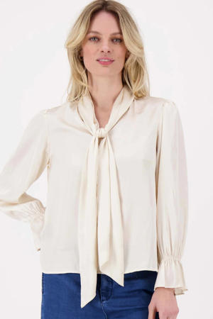 satijnen blouse beige