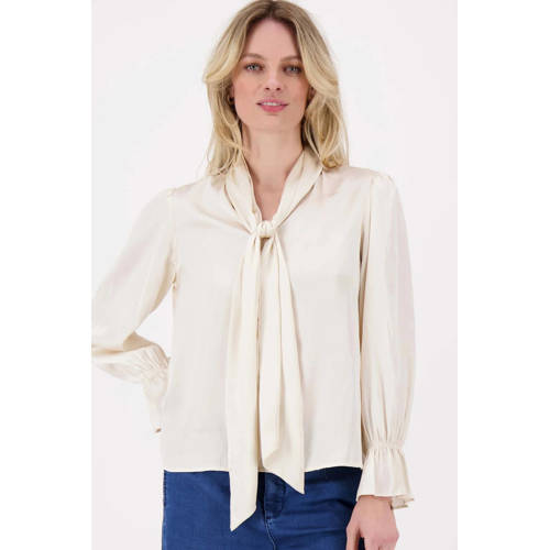 Zusss satijnen blouse beige afbeelding