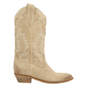 suède cowboylaarzen beige