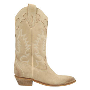 suède cowboylaarzen beige