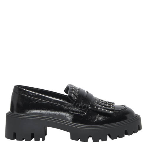 ONLY Onlbetty-12 Tassels Studs Loafer chunky lak loafers met studs zwart afbeelding