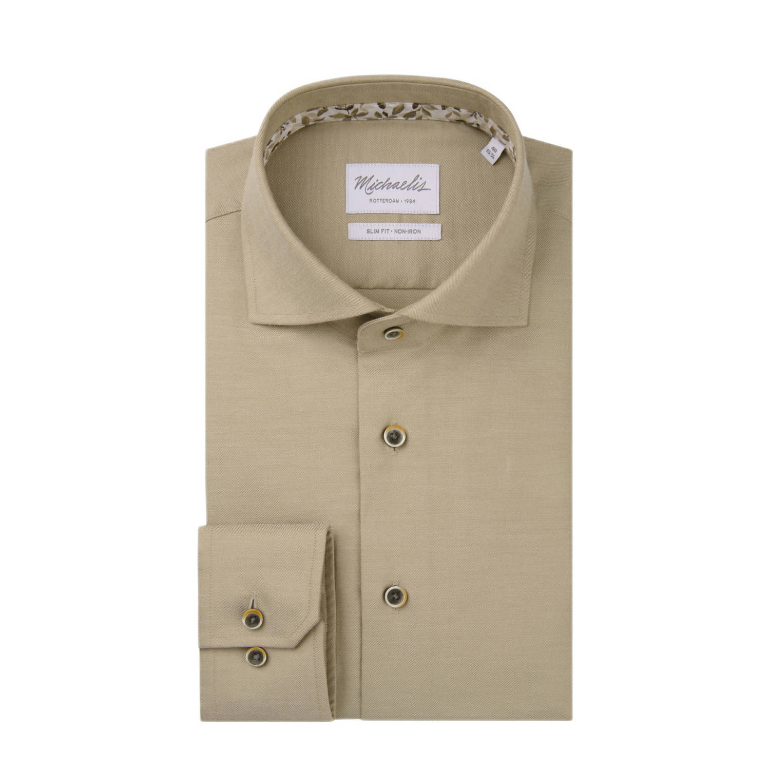 Michaelis slim casual overhemd beige