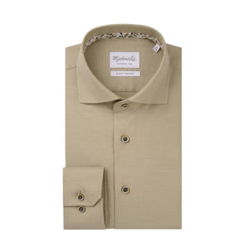 Michaelis slim casual overhemd beige afbeelding