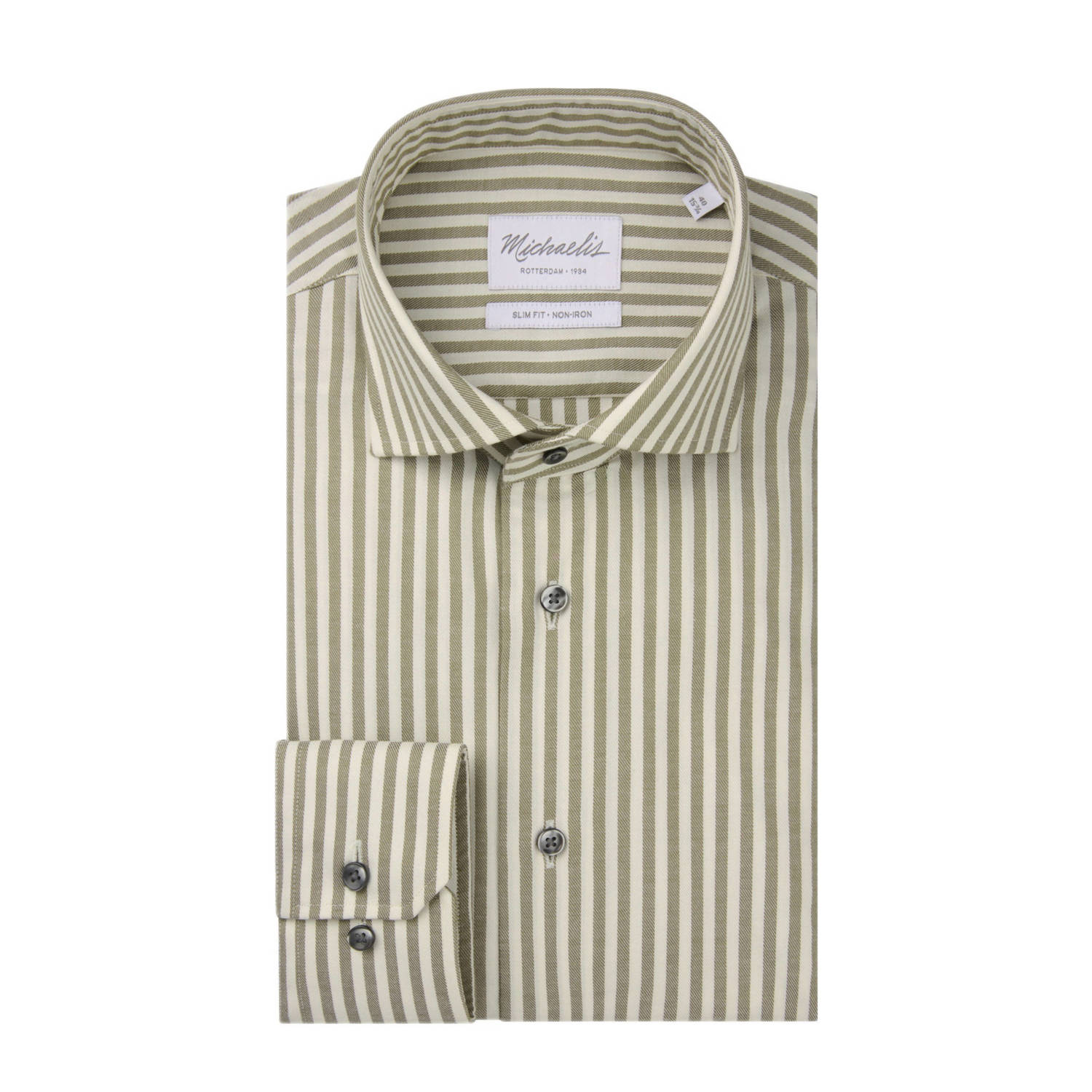 Michaelis slim casual overhemd groen