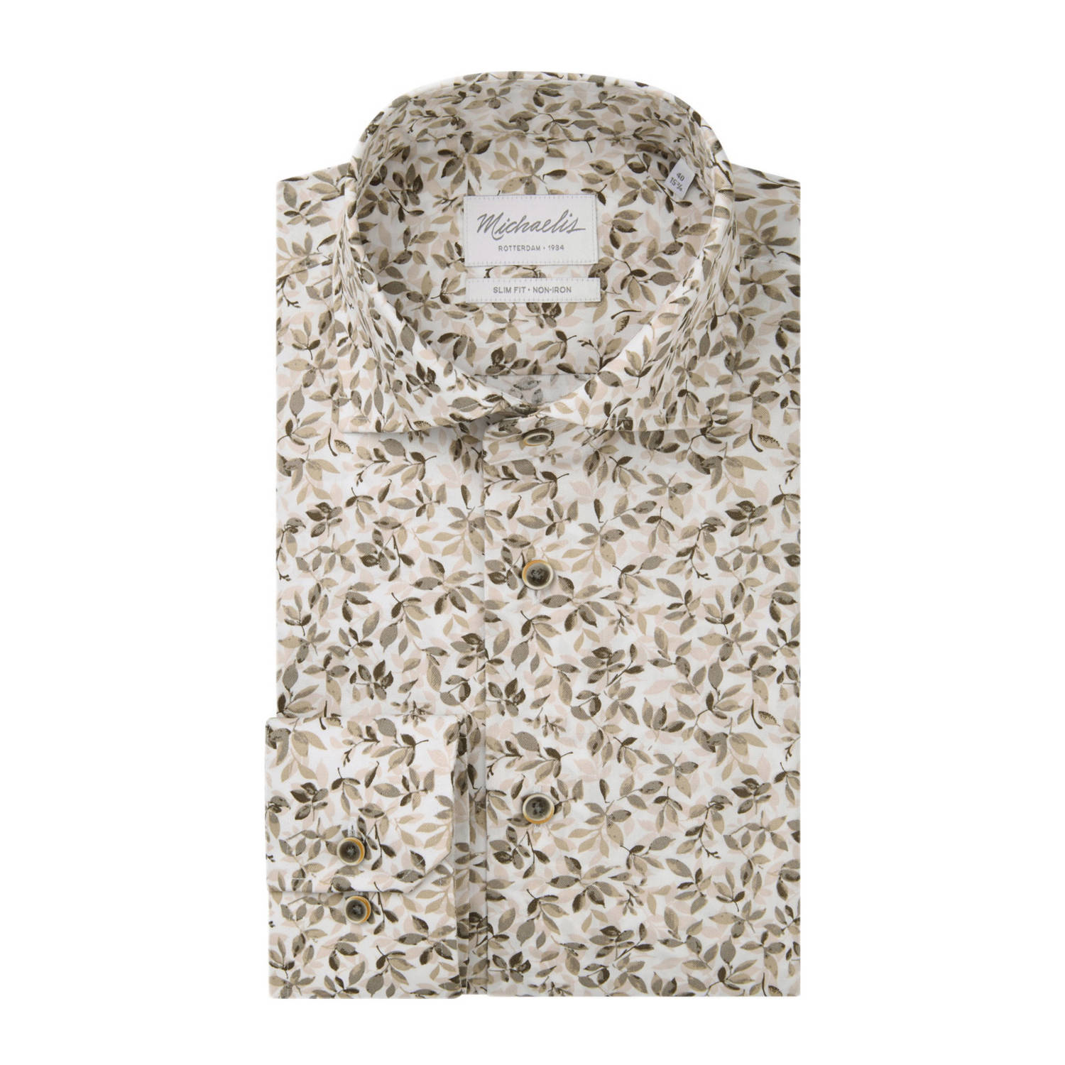 Michaelis slim casual overhemd groen