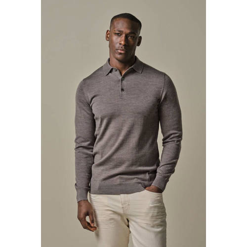 Profuomo gebreide trui met wol taupe afbeelding