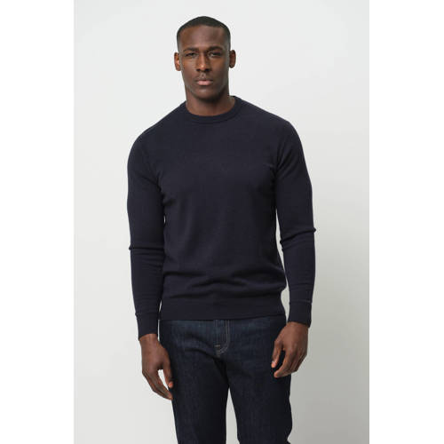 Profuomo gebreide trui met wol donkerblauw afbeelding