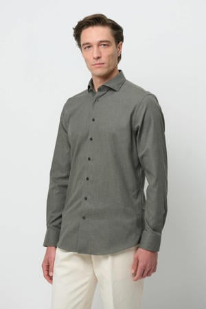 slim casual overhemd groen
