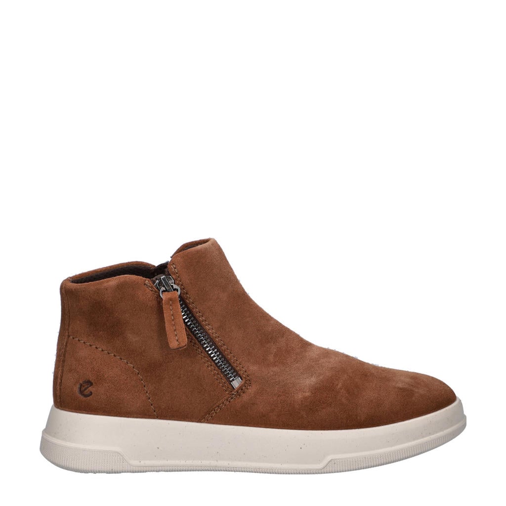 Ecco suède enkelboots cognac