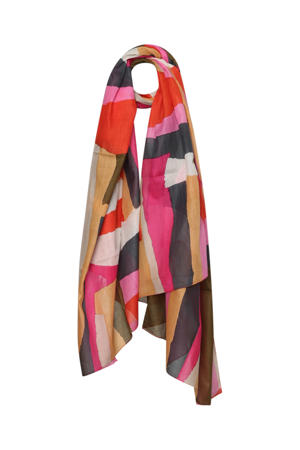 sjaal met all over print roze