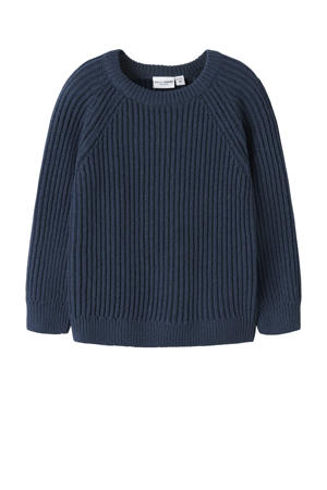 trui gebreid donkerblauw