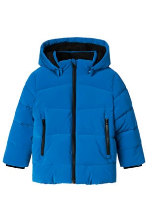 gewatteerde jas blauw