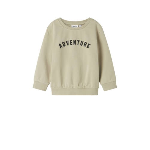 NAME IT MINI sweater met backprint lichtgroen afbeelding