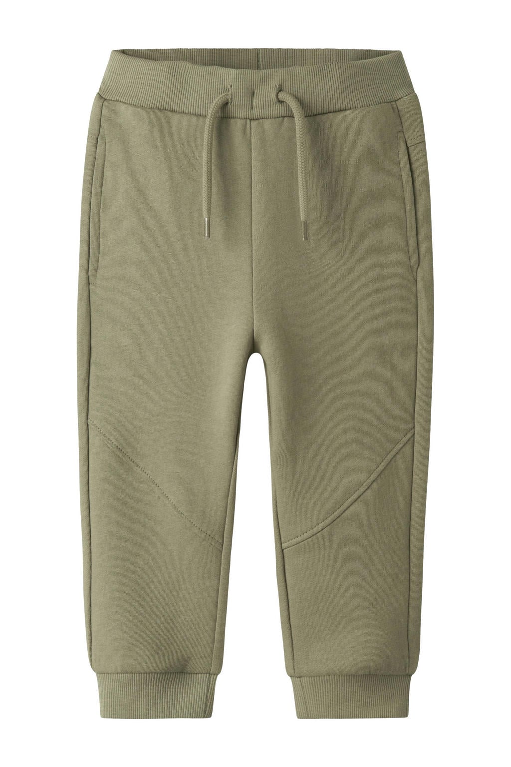 Groene jongens NAME IT MINI joggingbroek van sweat materiaal met regular fit, elastische tailleband met koord en effen