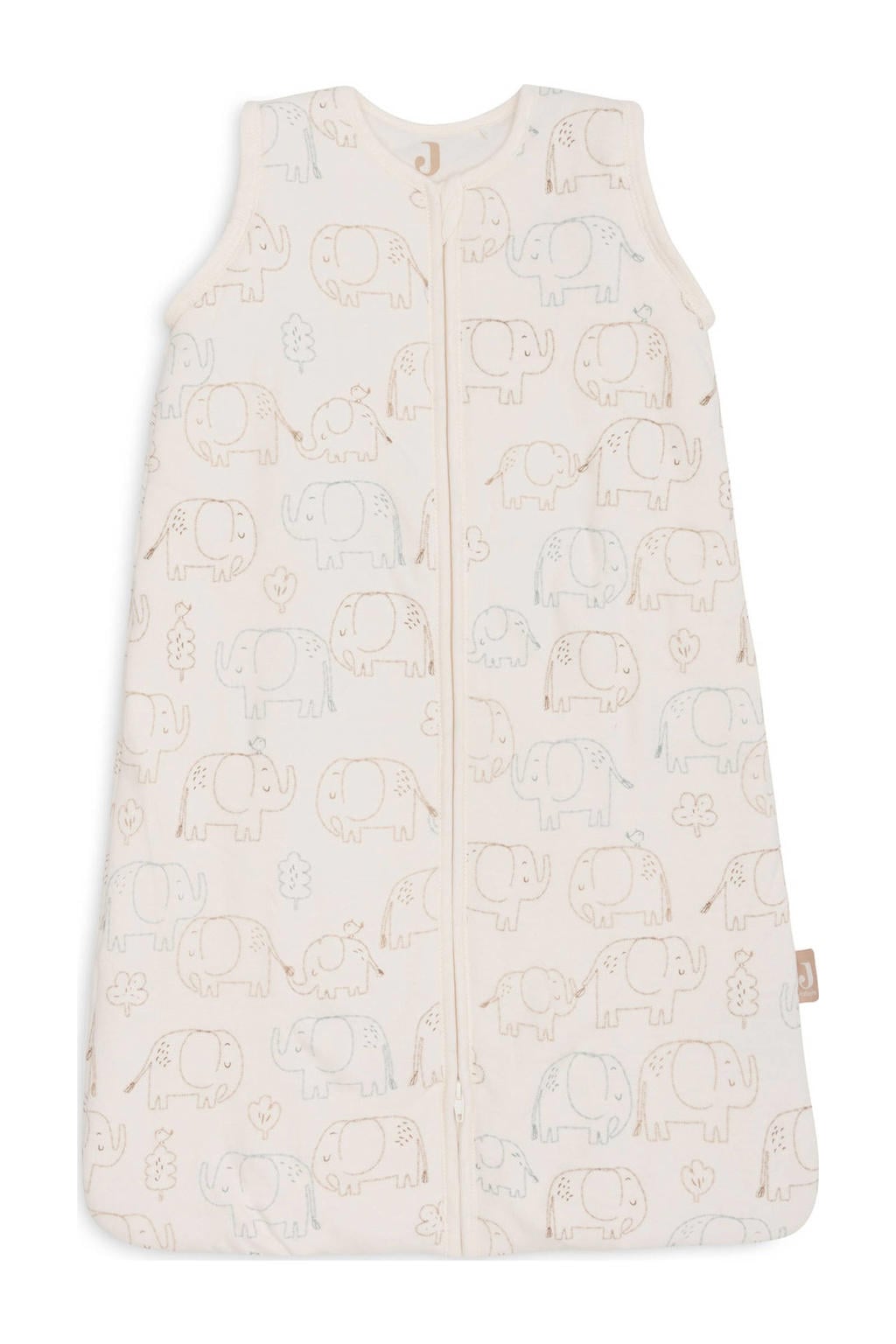 Jollein baby slaapzak met afritsbare mouw Elephant Tales ecru/beige