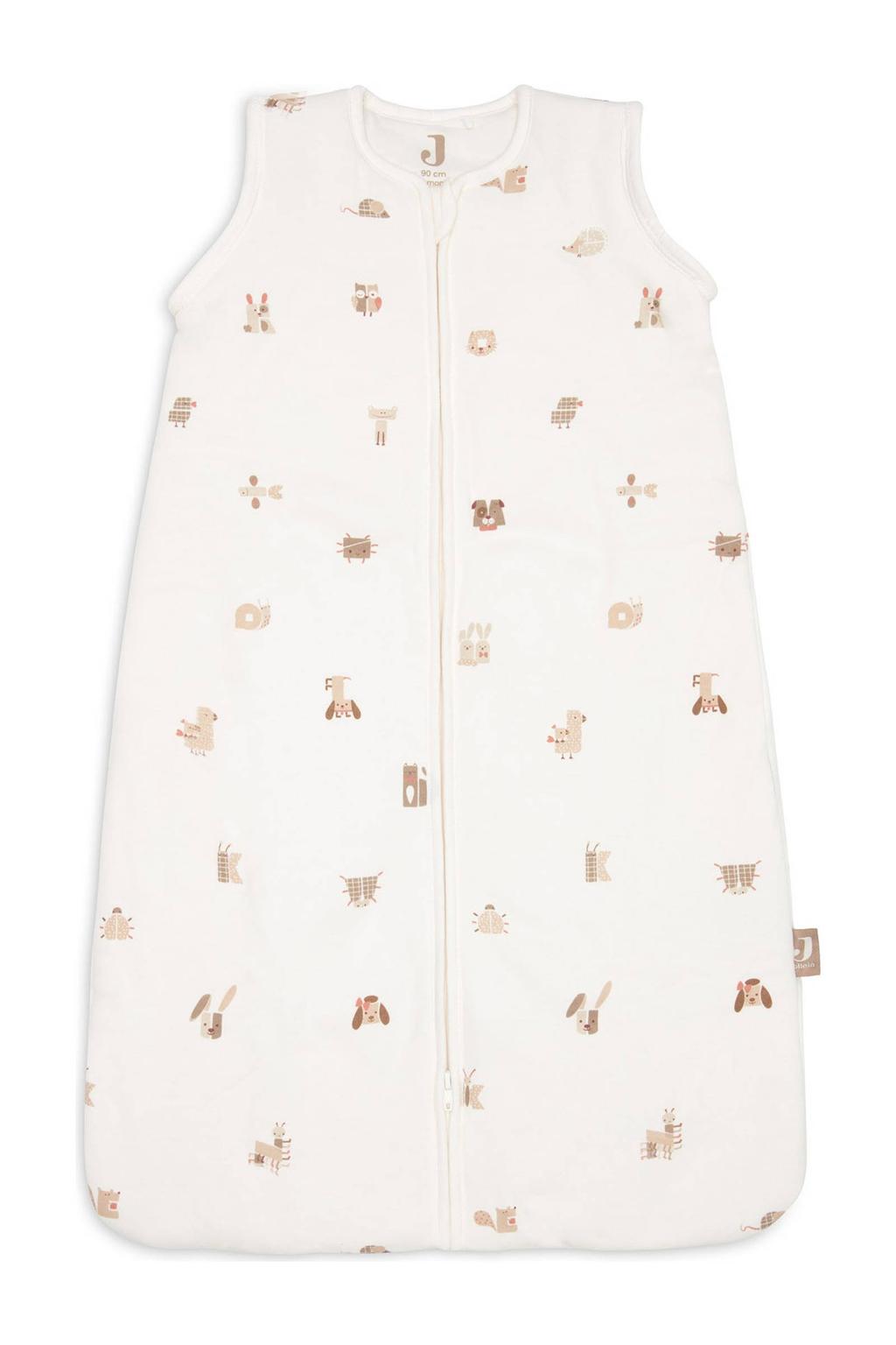 Jollein baby slaapzak met afritsbare mouw Animal Friends wit/beige